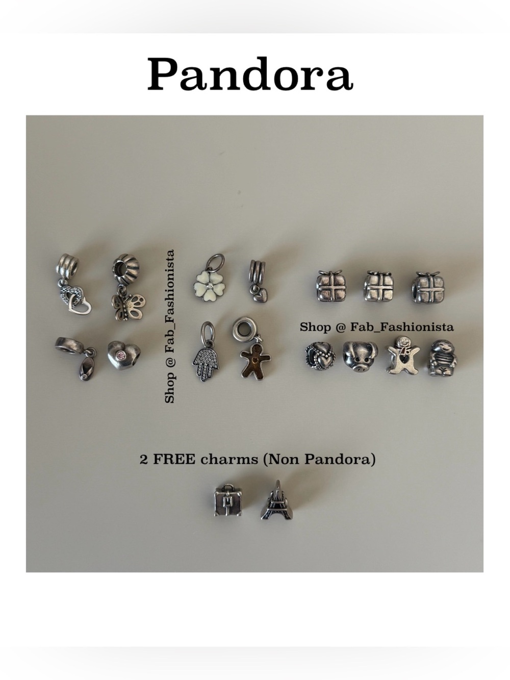 Pandora Sterling Silver Charms Bundle 15 pieces